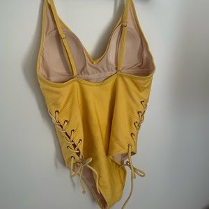 Pacsun Yellow Shiny OnePiece Swimsuit